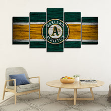 Load image into Gallery viewer, Oakland Athletics Wooden Look Wall Canvas