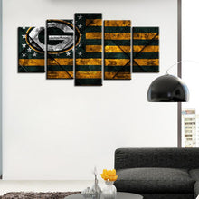 Load image into Gallery viewer, Green Bay Packers American Flag Rough Texture Wall Canvas