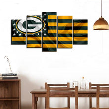Load image into Gallery viewer, Green Bay Packers American Flag Look 5 Pieces Painting Canvas