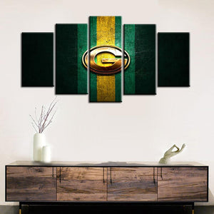 Green Bay Packers Metal Look Wall Canvas