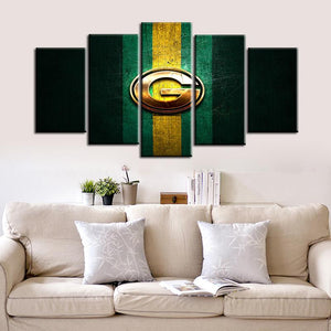 Green Bay Packers Metal Look Wall Canvas