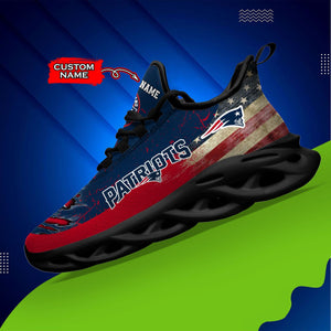New England Patriots American Flag Air Max Running Shoes