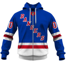 Load image into Gallery viewer, New York Rangers Casual Zipper Hoodie