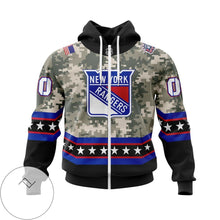 Load image into Gallery viewer, New York Rangers Camouflage Casual Zipper Hoodie