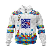 Load image into Gallery viewer, New York Rangers Autism Awareness Hoodie