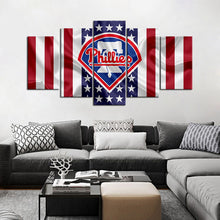 Load image into Gallery viewer, Philadelphia Phillies American Flag Wall Canvas