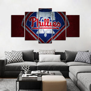 Philadelphia Phillies Stone Look Wall Canvas