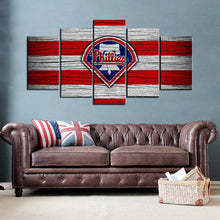 Load image into Gallery viewer, Philadelphia Phillies Wooden Look Wall Canvas