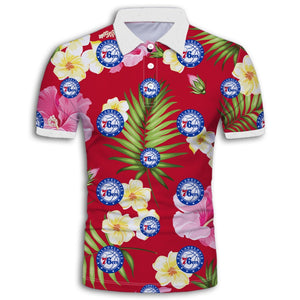 Philadelphia 76ers Summer Floral Polo Shirt