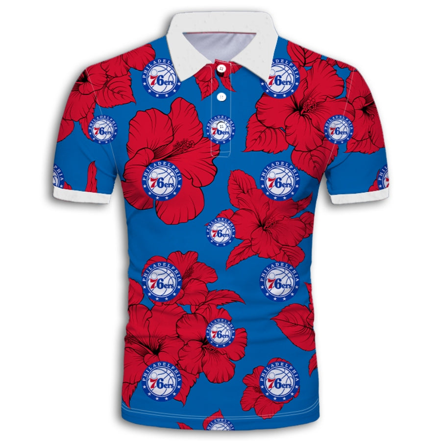 Philadelphia 76ers Tropical Floral Polo Shirt
