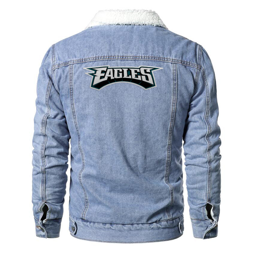 Philadelphia Eagles Fur Denim Jacket