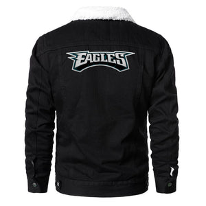 Philadelphia Eagles Fur Denim Jacket