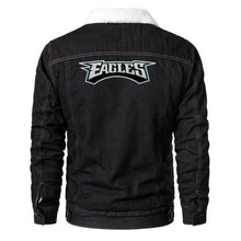 Load image into Gallery viewer, Philadelphia Eagles Fur Denim Jacket