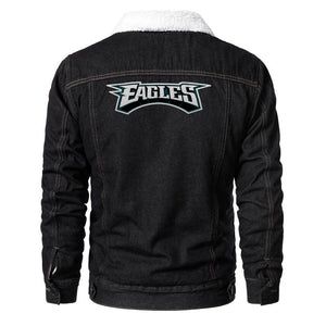 Philadelphia Eagles Fur Denim Jacket