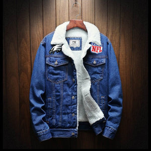 Philadelphia Eagles Fur Denim Jacket