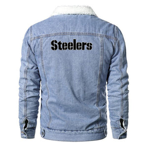Pittsburgh Steelers Fur Denim Jacket