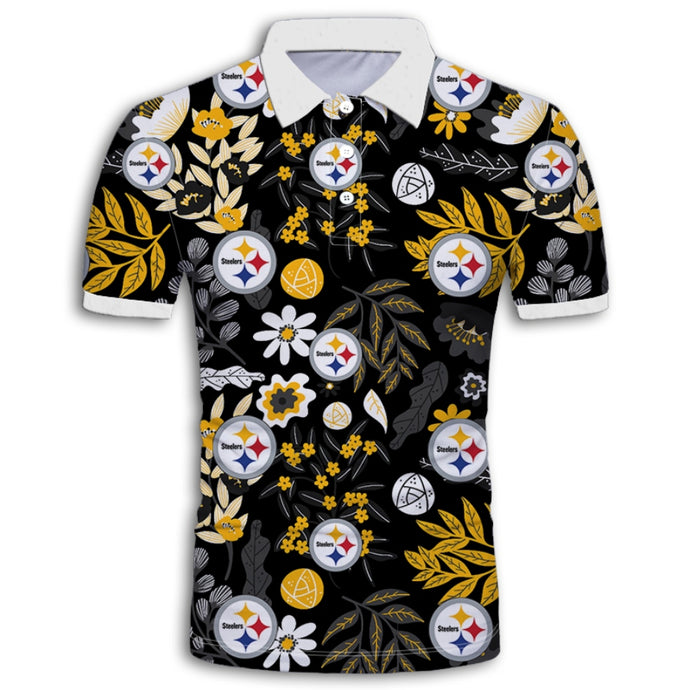 Pittsburgh Steelers Aloha Hawaiian Polo Shirt