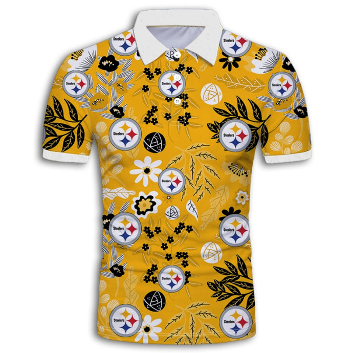 Pittsburgh Steelers Aloha Hawaiian Polo Shirt