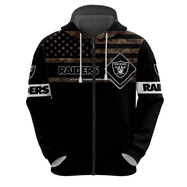 Las Vegas Raiders American Flag Zipper Hoodie