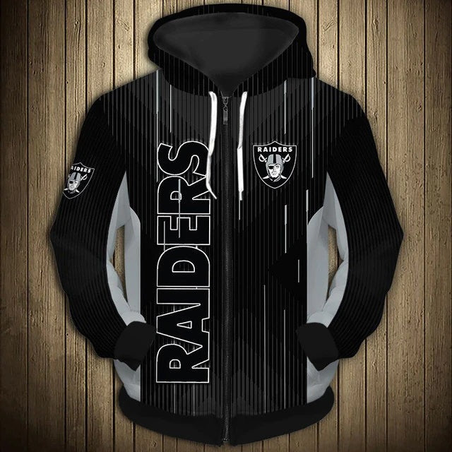 Las Vegas Raiders Stripe Zipper Hoodie