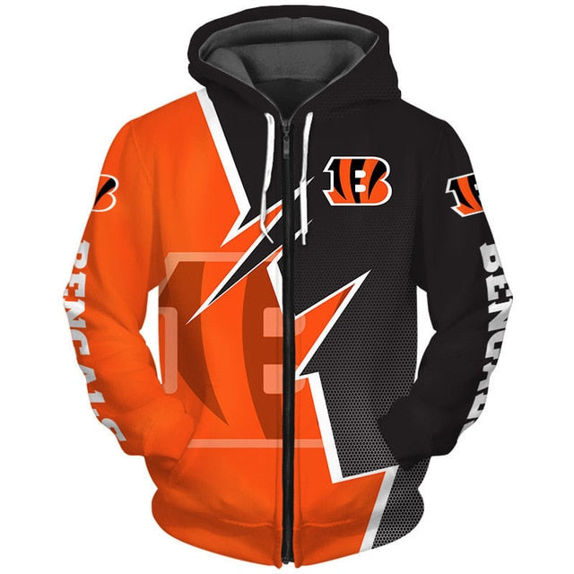 Cincinnati Bengals Casual Zipper Hoodie