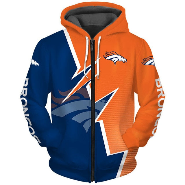 Denver Broncos Casual Zipper Hoodie