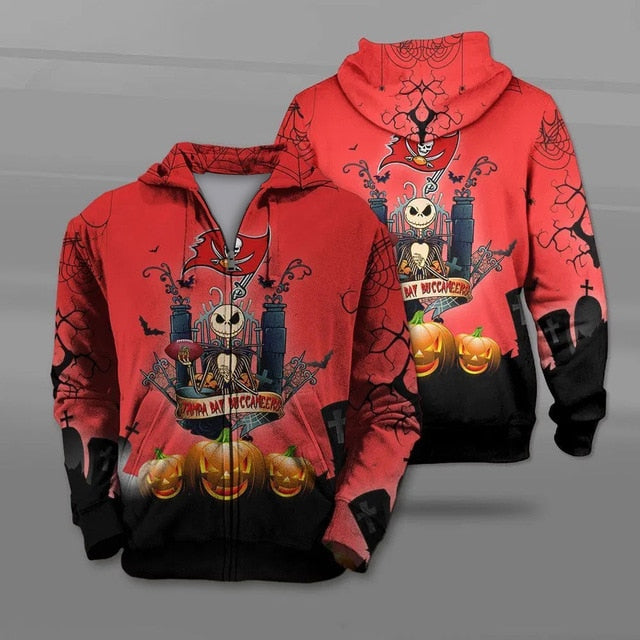 Tampa Bay Buccaneers Halloween Zipper Hoodie