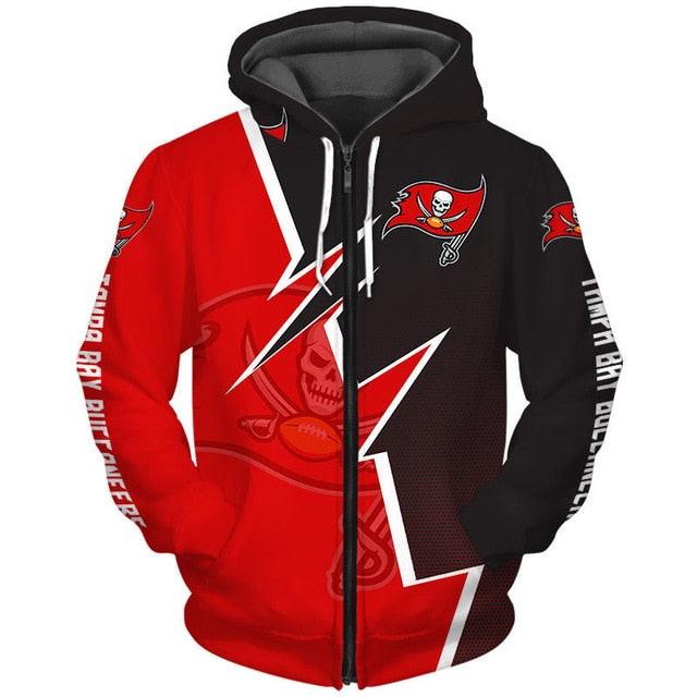 Tampa Bay Buccaneers Casual Zipper Hoodie