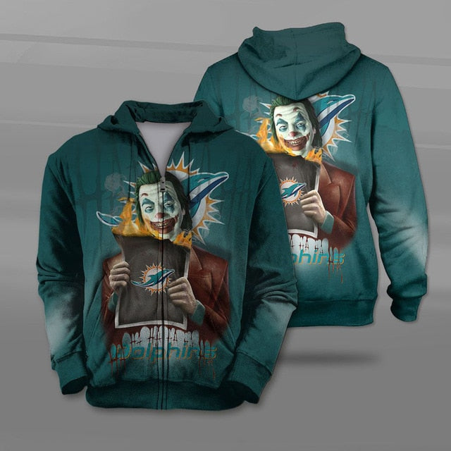 Miami Dolphins Joker Zipper Hoodie