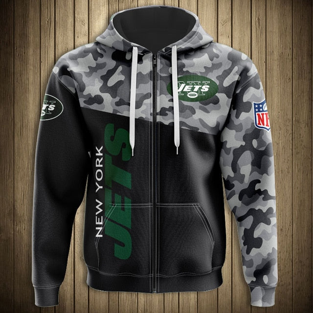 New York Jets 3D Zipper Hoodie