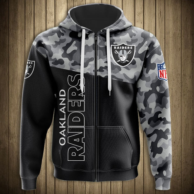 Las Vegas Raiders Casual 3D Zipper Hoodie