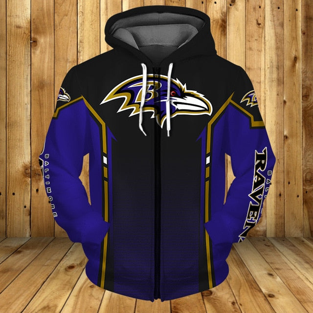 Baltimore Ravens Casual Zipper Hoodie