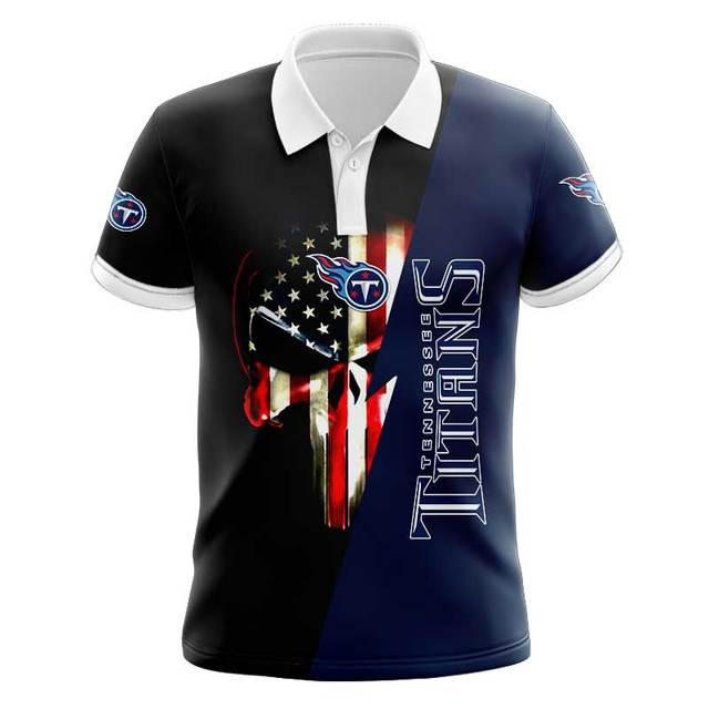 Tennessee Titans Skull 3D Polo Shirt