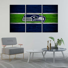 Load image into Gallery viewer, Seattle Seahawks Wooden Look Wall Canvas 2
