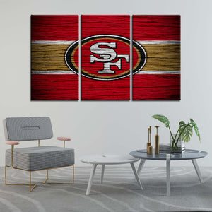San Francisco 49ers Wooden Look Wall Canvas 2