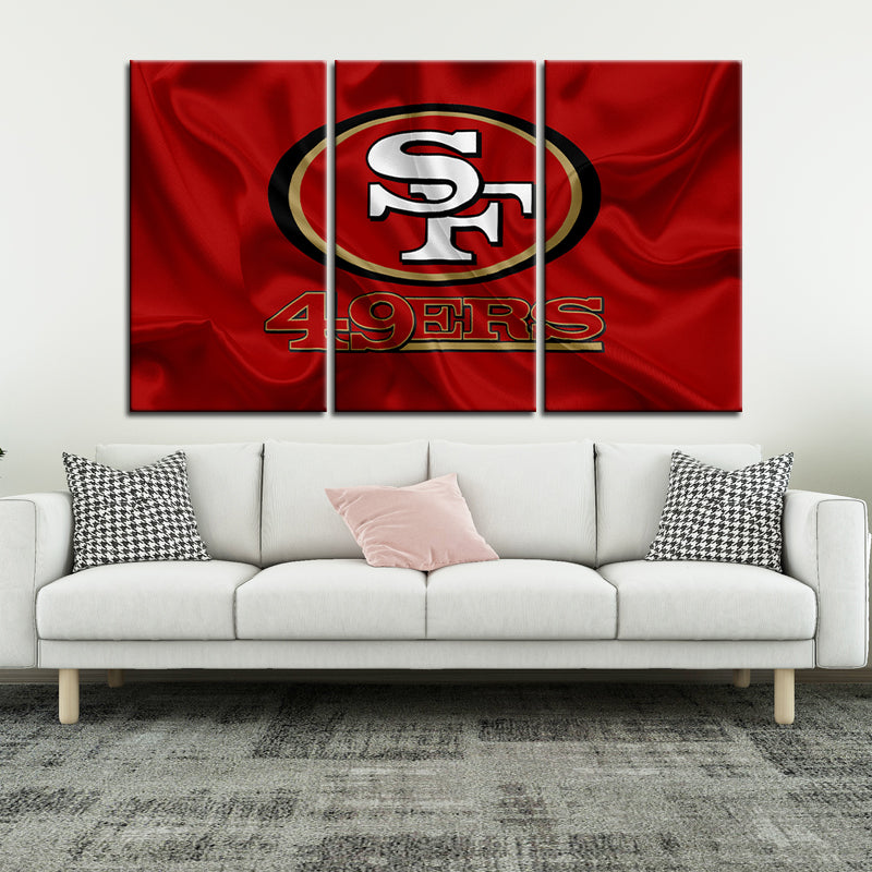 San Francisco 49ers Flag Style Wall Canvas 2