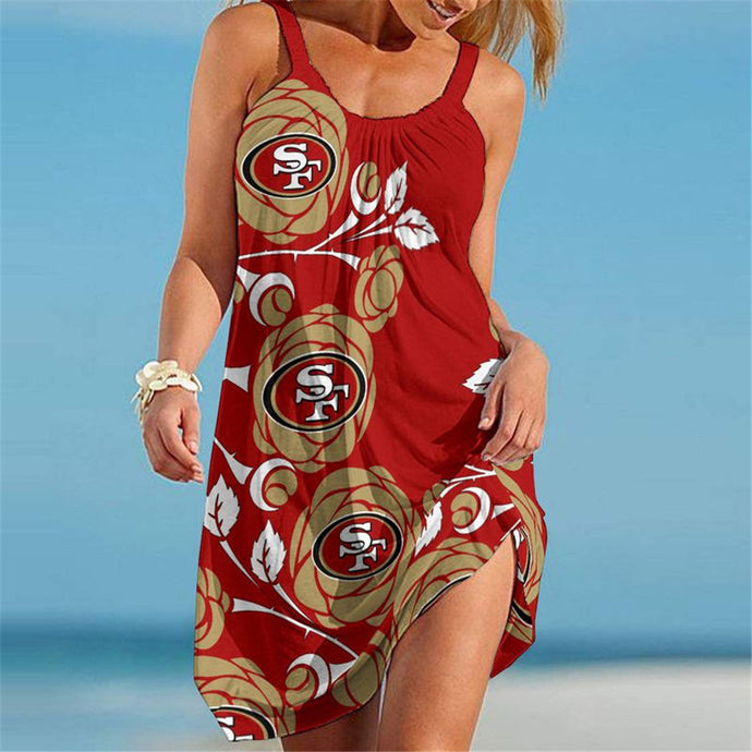 San Francisco 49ers Women Floral Beach Dress