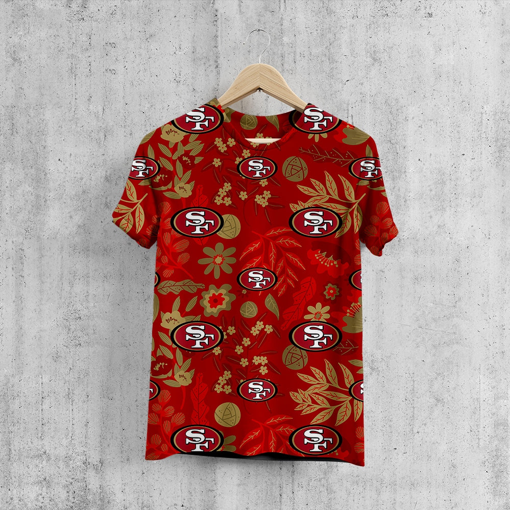 San Francisco 49ers Aloha Hawaiian T-Shirt