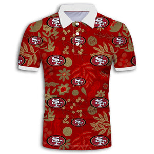 San Francisco 49ers Aloha Hawaiian Polo Shirt