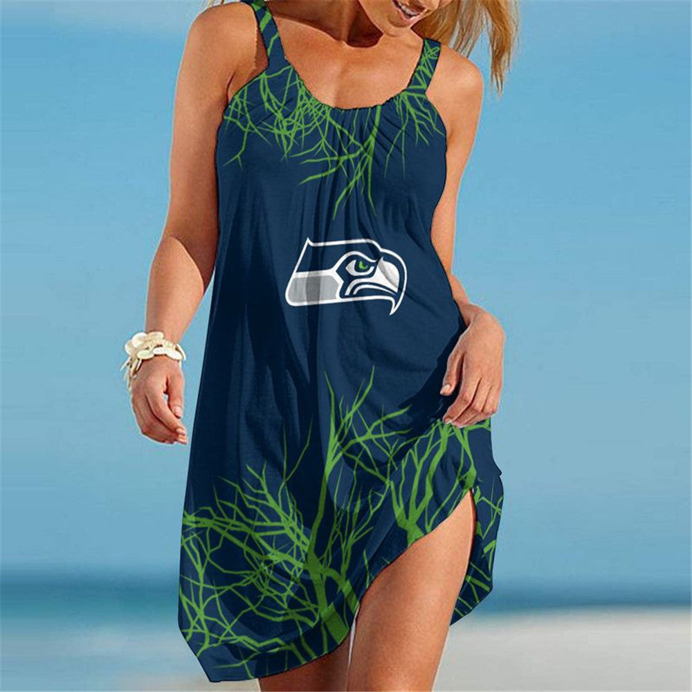 Seattle Seahawks Women Casual Beach Dress