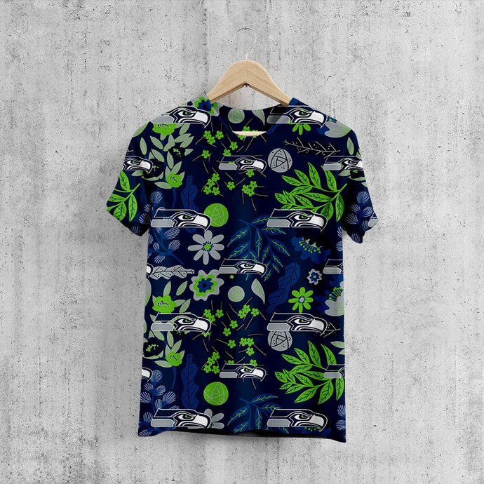Seattle Seahawks Aloha Hawaiian T-Shirt