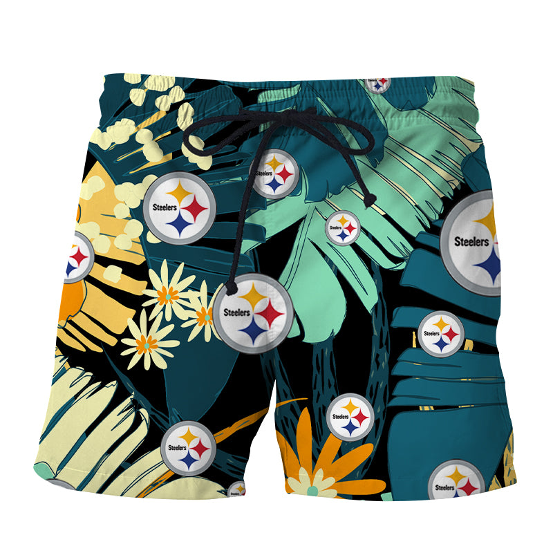 Pittsburgh Steelers Summer Floral Shorts