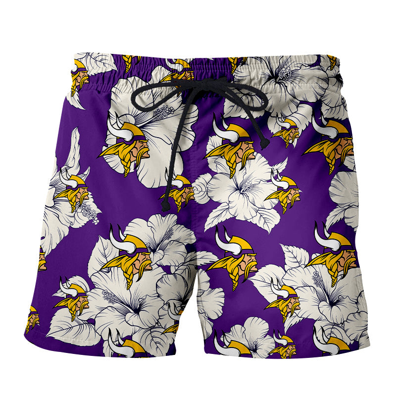 Minnesota Vikings Tropical Floral Shorts