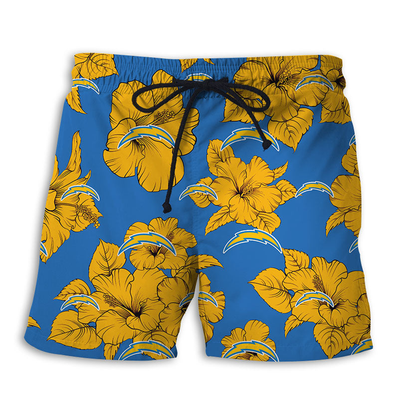 Los Angeles Chargers Tropical Floral Shorts