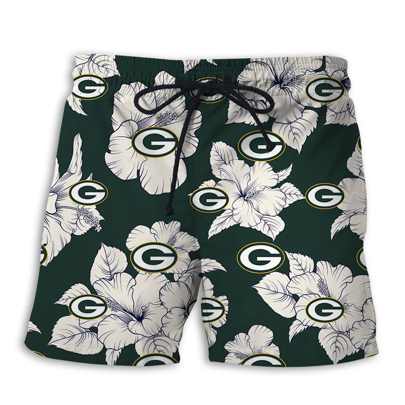 Green Bay Packers Tropical Floral Shorts