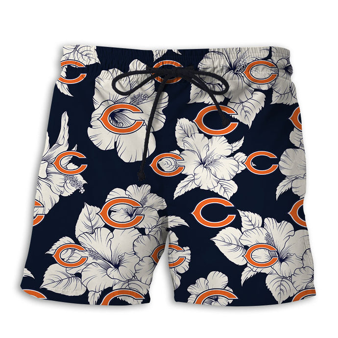 Chicago Bears Tropical Floral Shorts