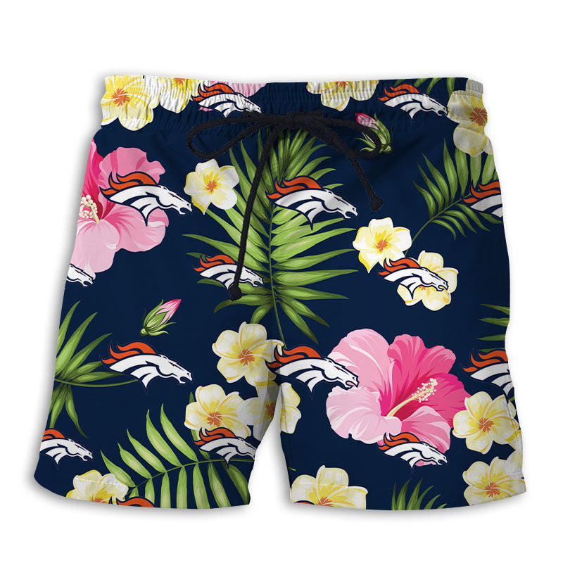 Denver Broncos Summer Floral Shorts