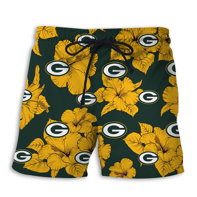 Green Bay Packers Tropical Floral Shorts