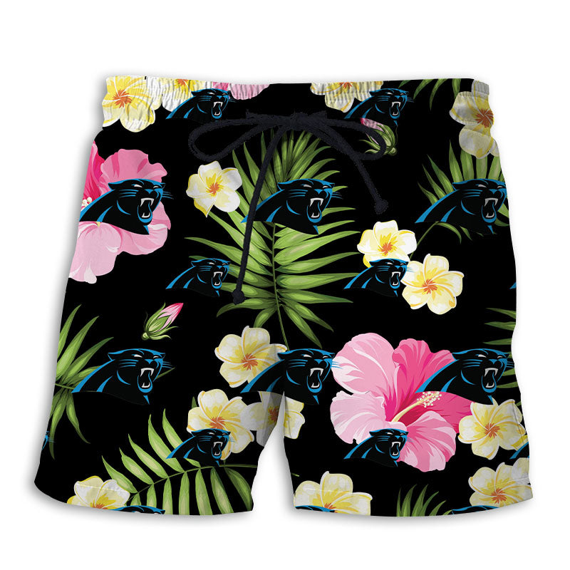 Carolina Panthers Summer Floral Shorts