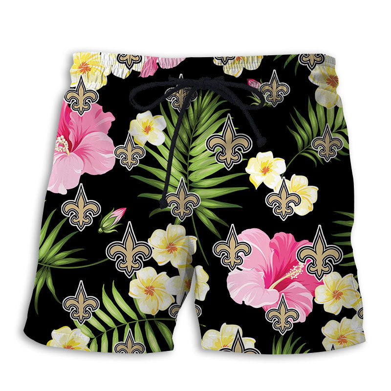 New Orleans Saints Summer Floral Shorts